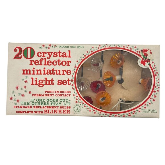 IMC Christmas Lights Vintage Crystal Reflector Miniature 3 Sets 20 Lights Each - Picture 6 of 12